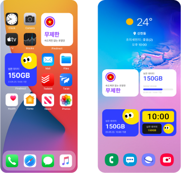 <(위) 핀다이렉트 로밍 위젯>